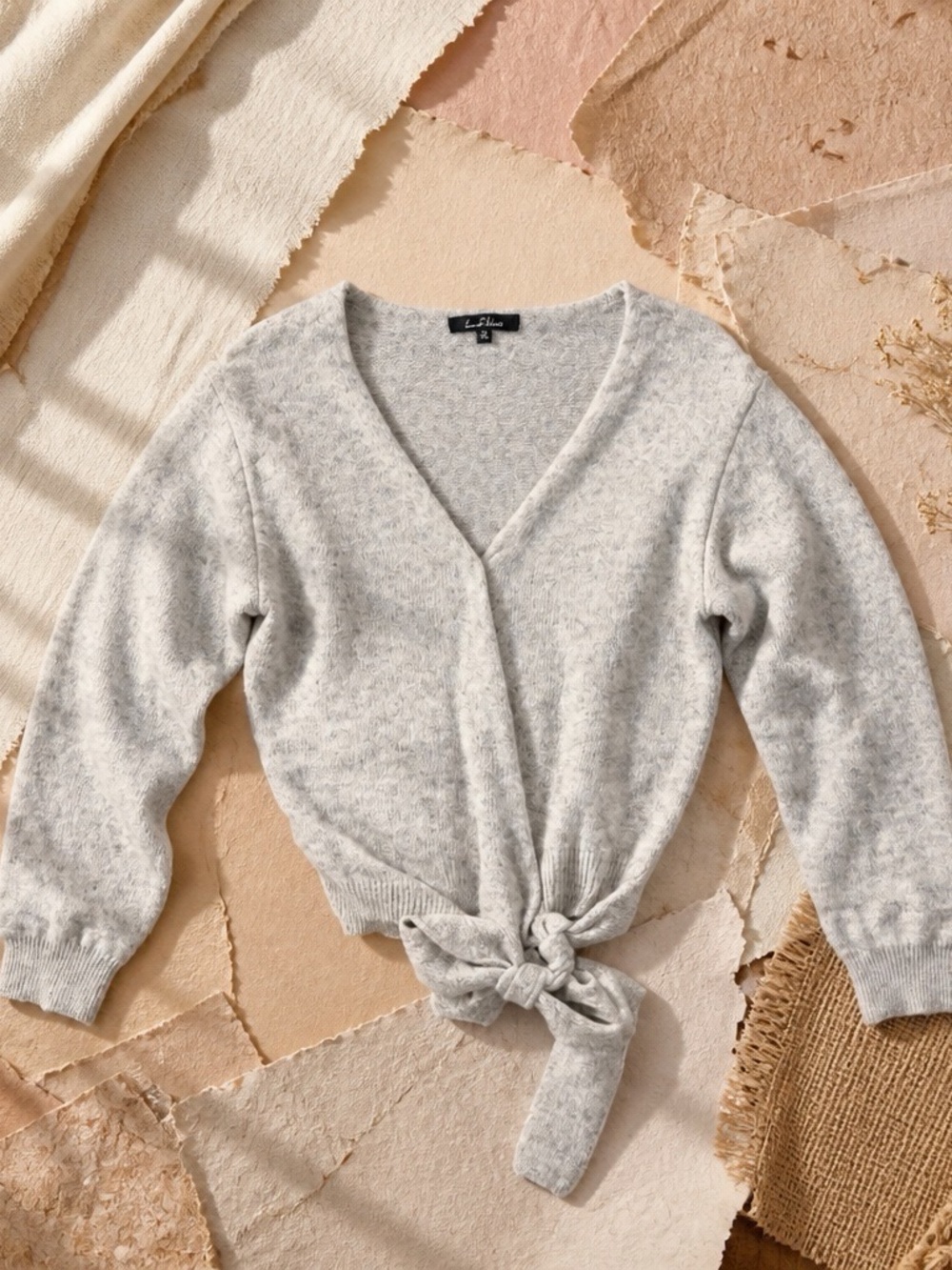 Love Tree Light Weight Wrap Sweater Soft Cardigan Grey Heather Small NWT